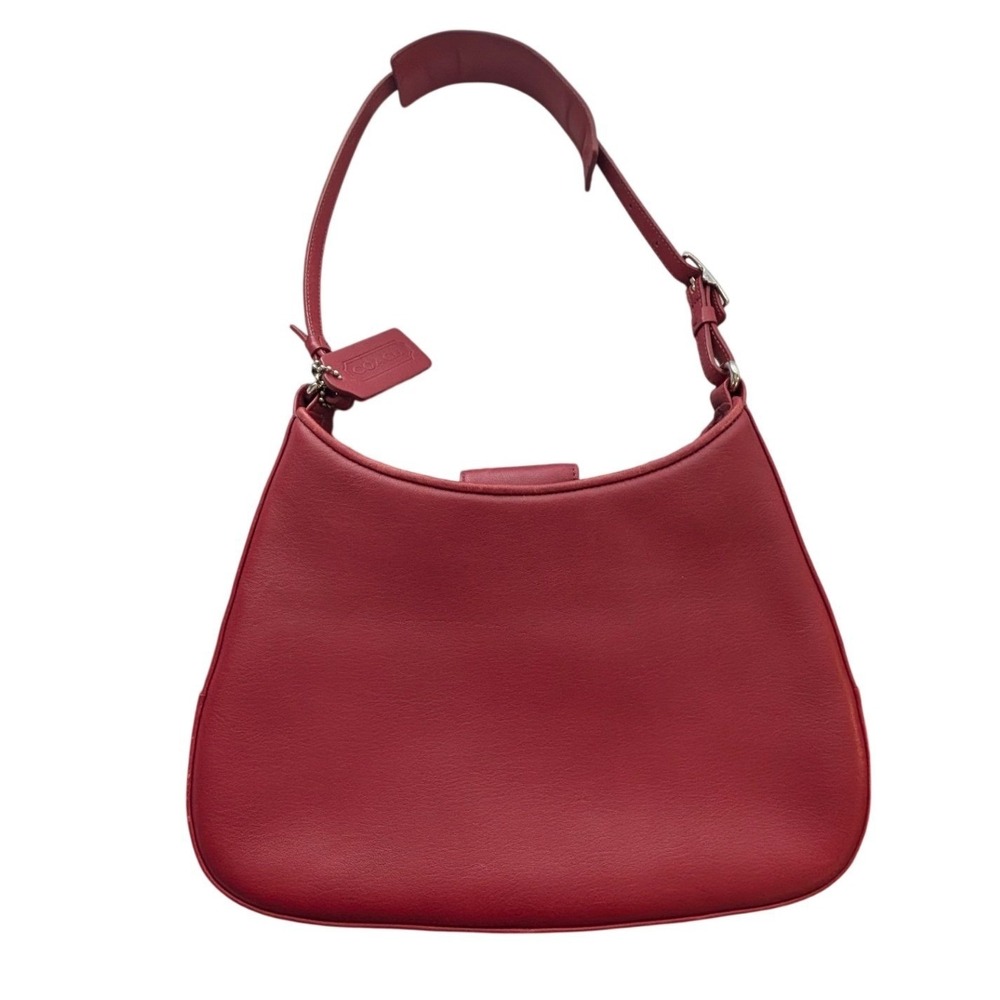 Vintage Coach Ergo Cranberry Red Leather Brown Interior Hobo Shoulder Bag 8319